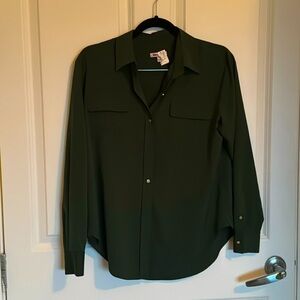 Deep, green, juicy couture, button-down size 2